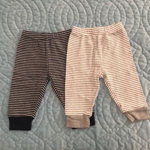 Two Pair Burt’s Bees Baby Pants 0-3M
